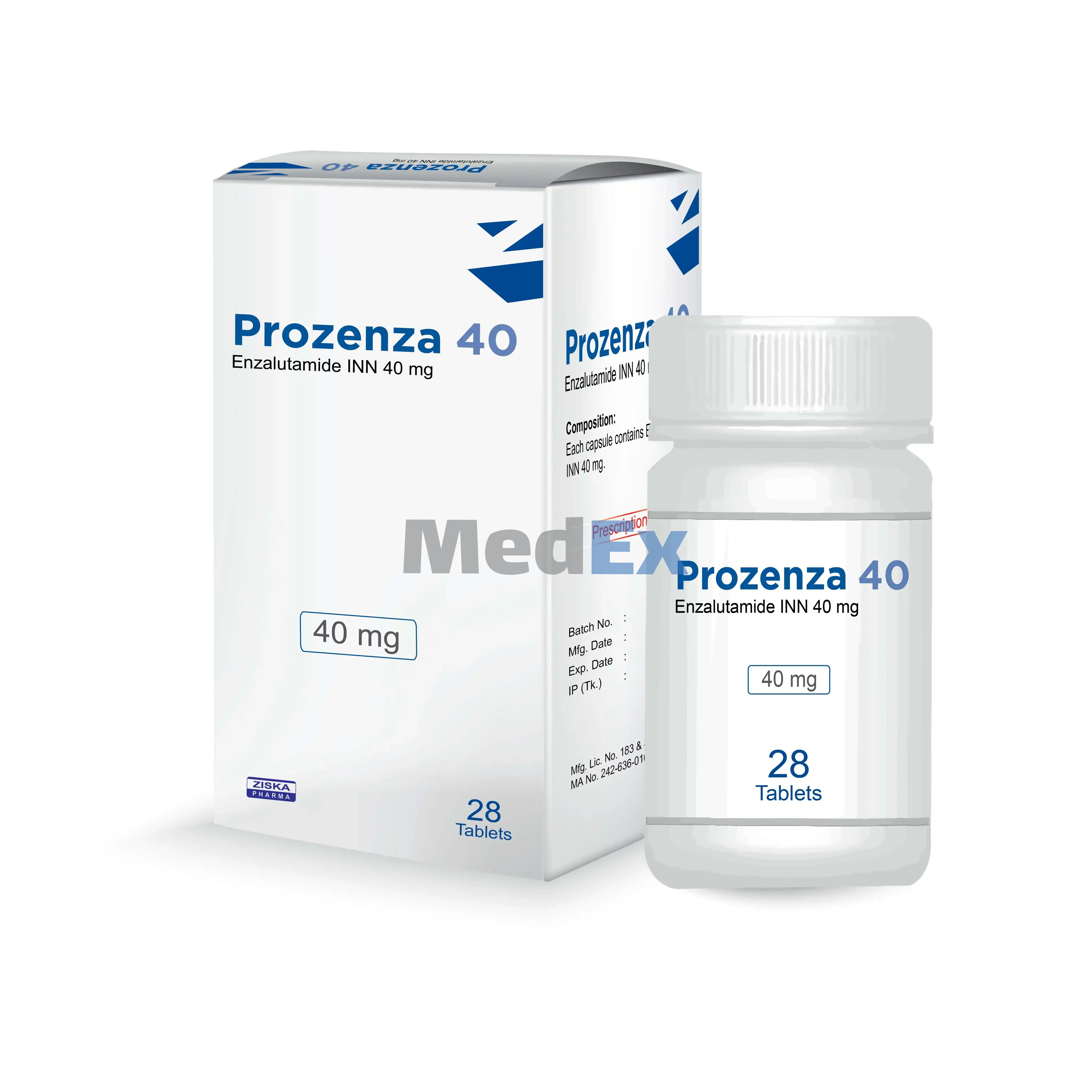 Prozenza 40 mg enzalutamide product packaging